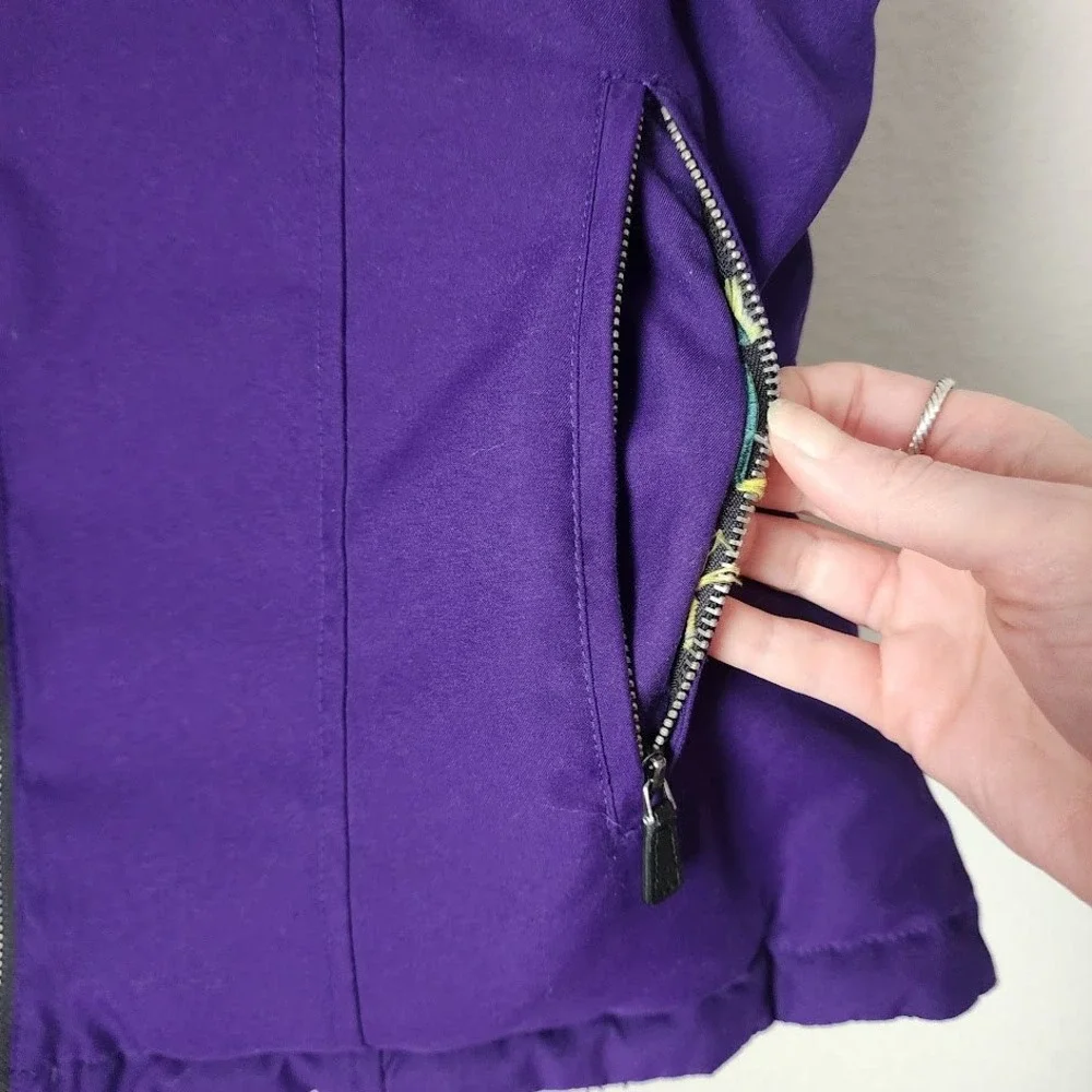 LAUREN RALPH LAUREN Reversible Vest Purple Black Quilted Puffer Jacket Gorpcore